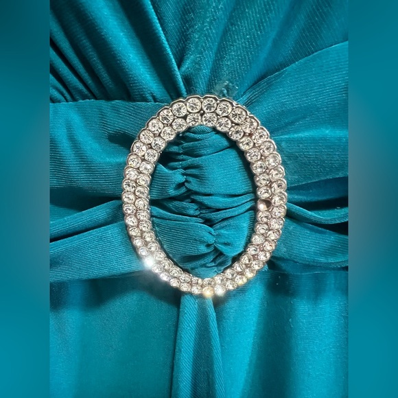 Fancy Teal R&M Richards Dress Size 14 - Picture 2 of 5